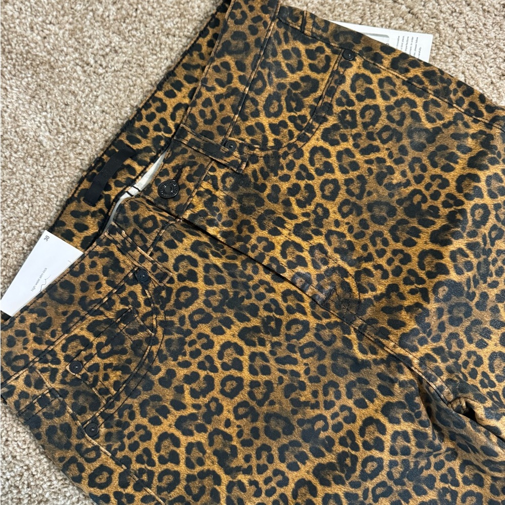 7 For All Mankind Leopard Print High Waist Pants